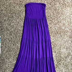Purple strapless sun dress